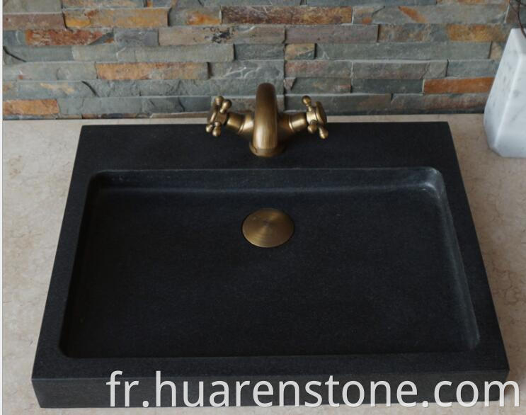 Black Stone Vessel Sink